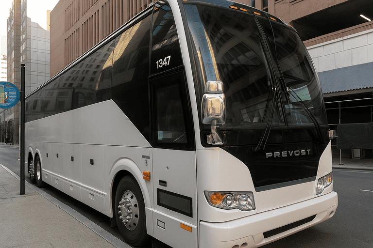 a Buena Park Minibus Company coach bus