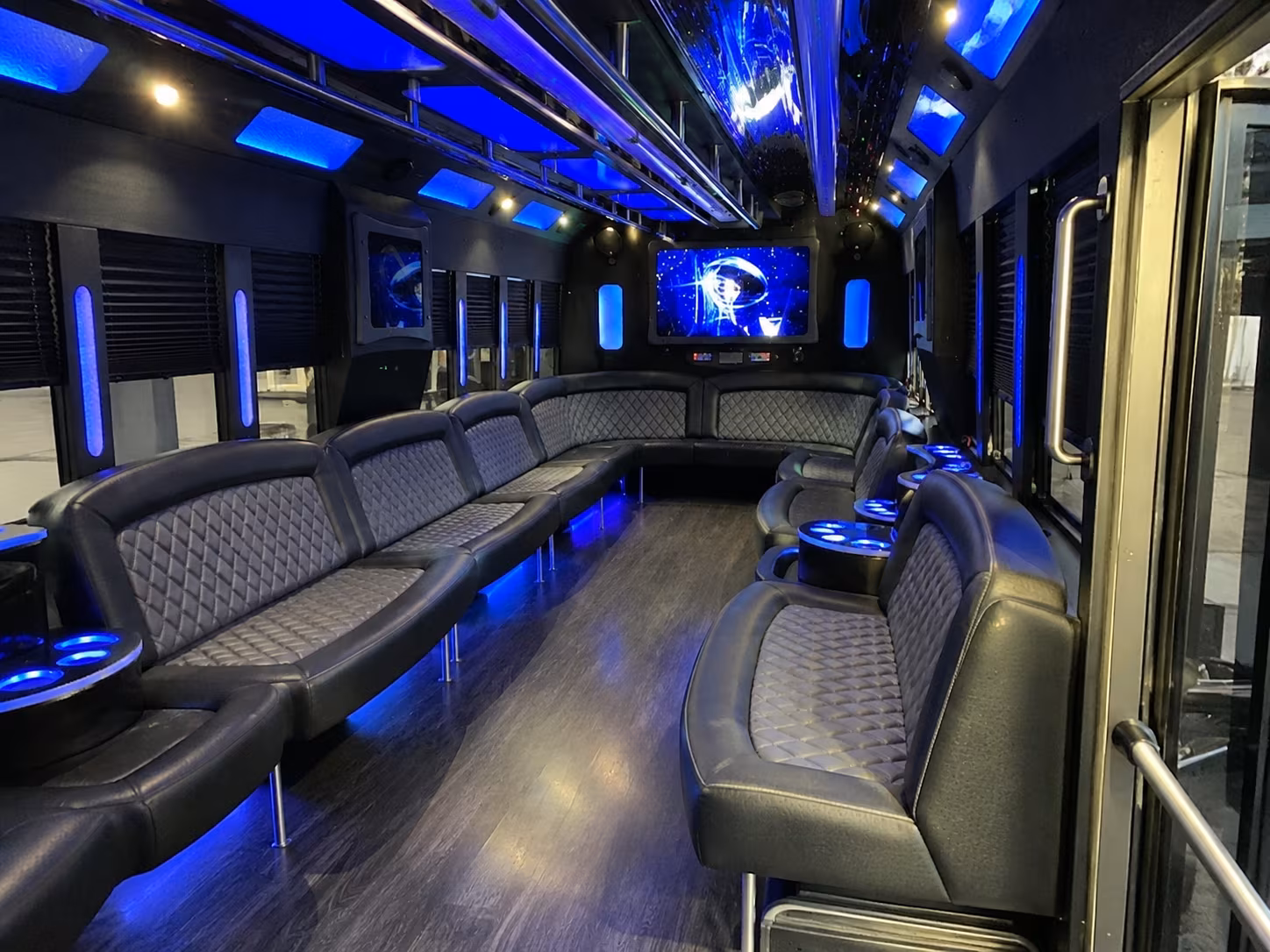 buena park 28 passenger party bus interior