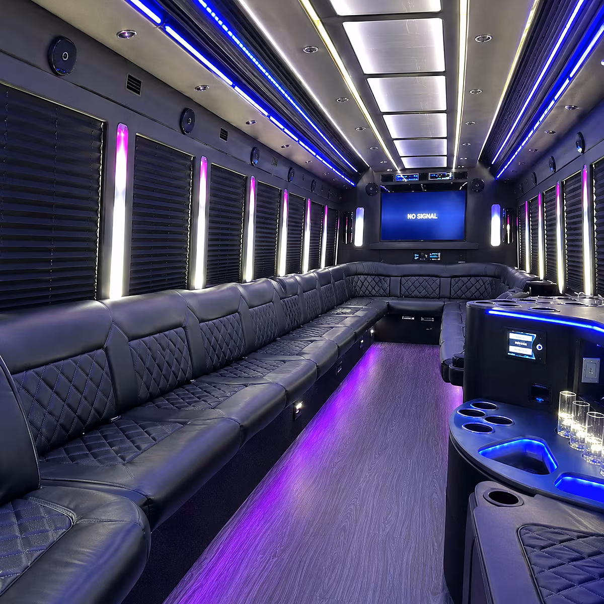 buena park 30 passenger party bus inside