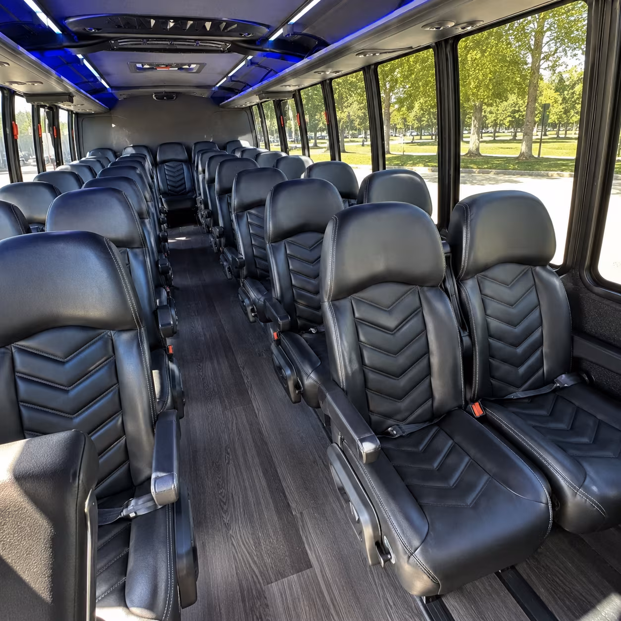 buena park 35 passenger minibus interior