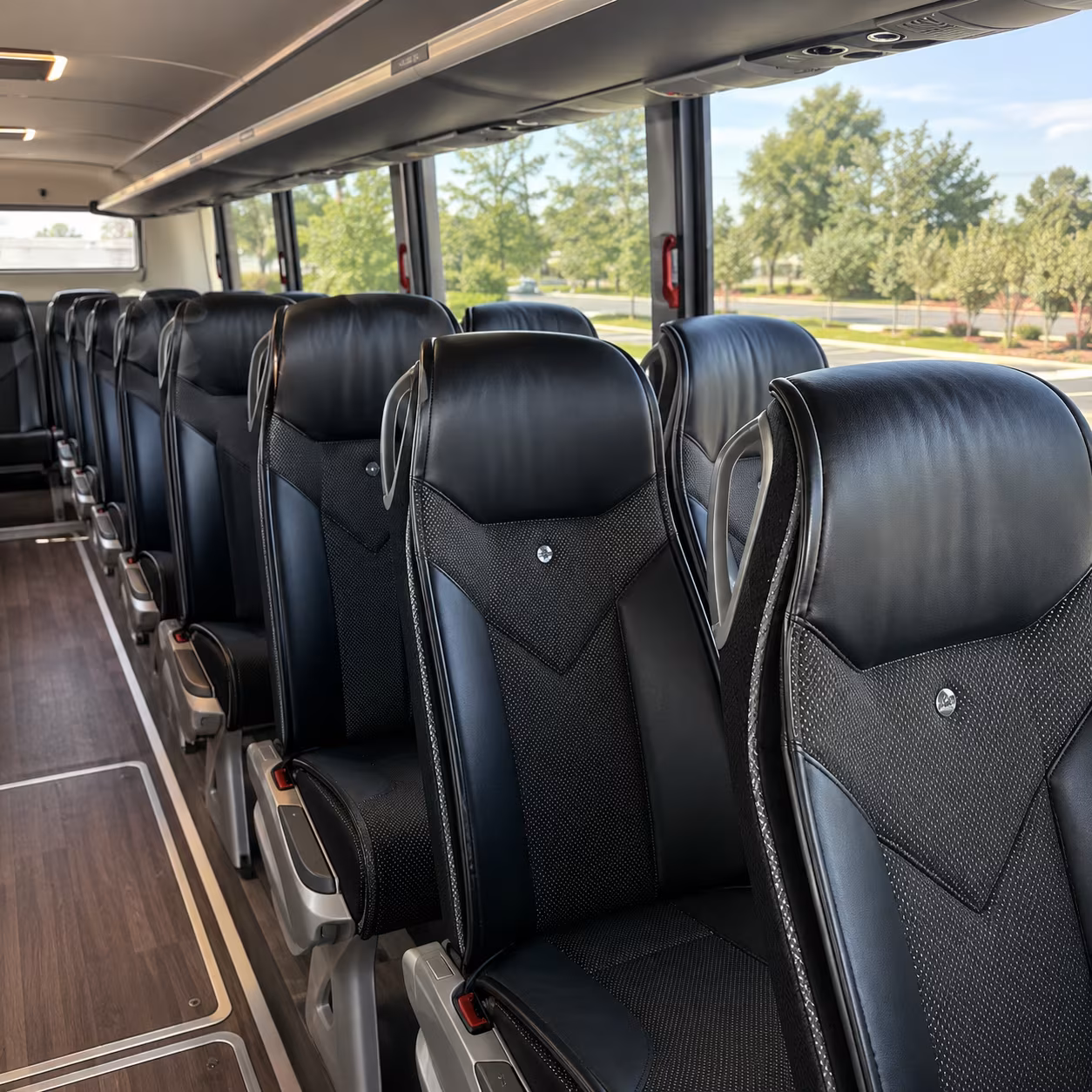 buena park 45 passenger charter bus interior