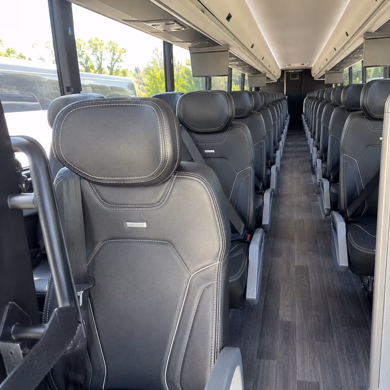 buena park 47 passenger charter bus interior