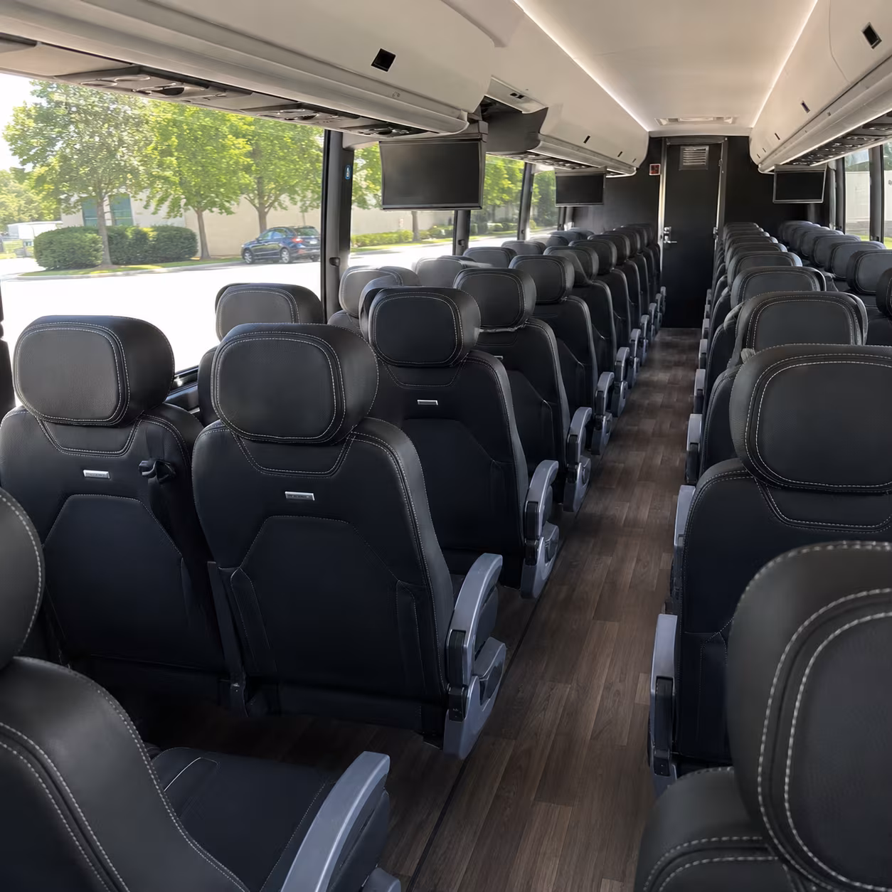buena park 56 passenger charter bus interior